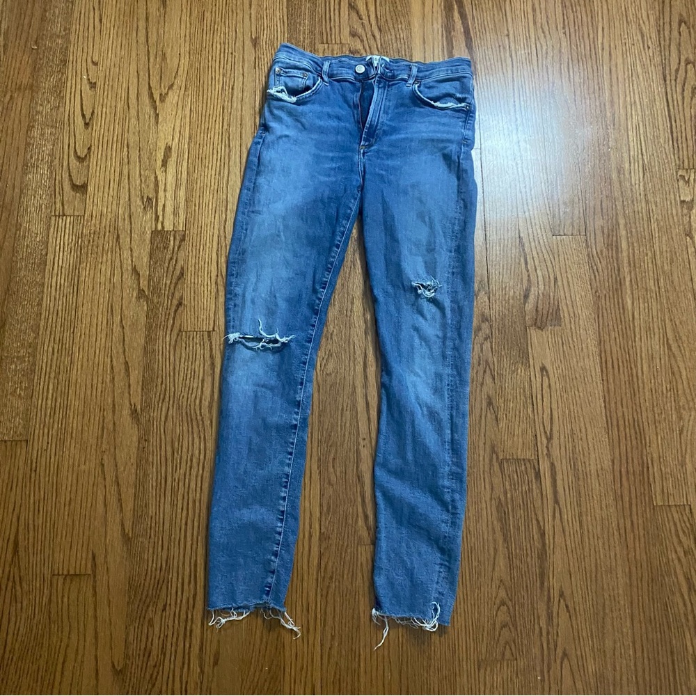 AGOLDE Sophie High Rise Skinny distressed jeans